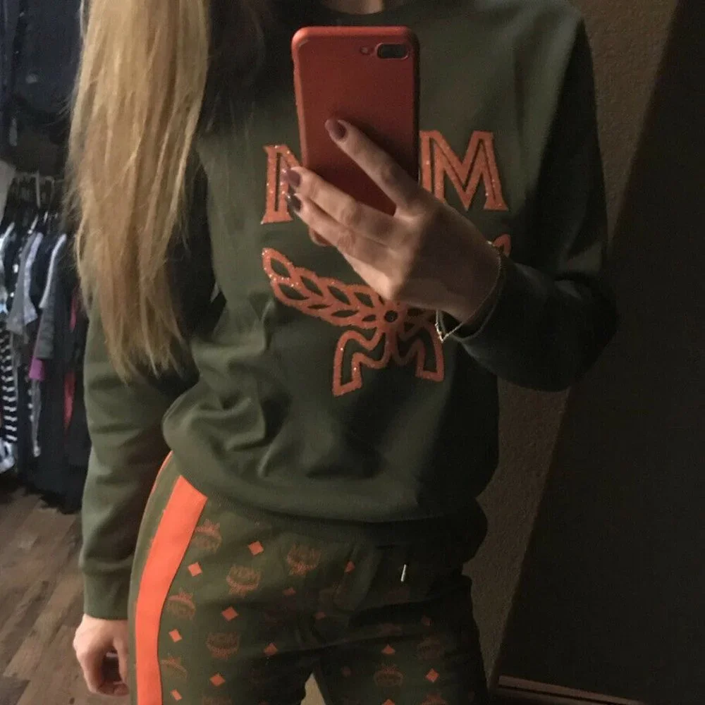 MCM Logo Pullover winter Moss Green - Picture 1 of 8
